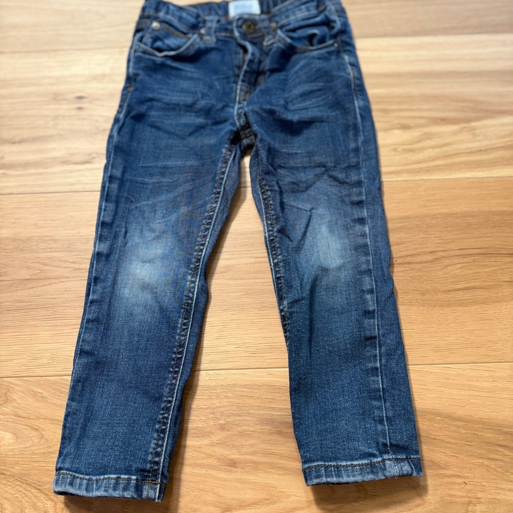 Hudson Jeans Denim Pants Girls 3T Blue Distressed Elastic Waist Quiet Luxury